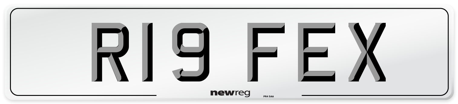 R19 FEX Number Plate from New Reg